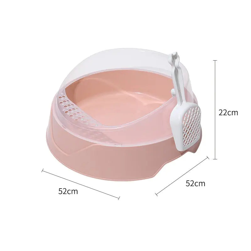 Large Semi-Enclosed Cat Litter Box