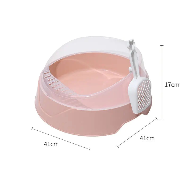 Large Semi-Enclosed Cat Litter Box