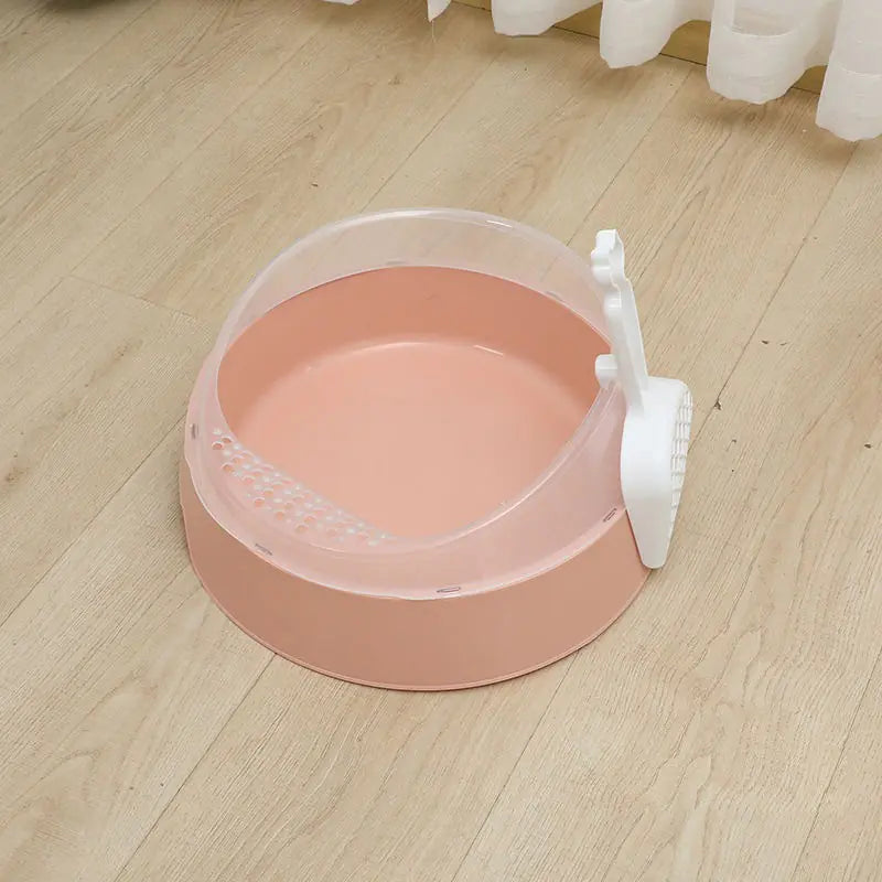 Large Semi-Enclosed Cat Litter Box