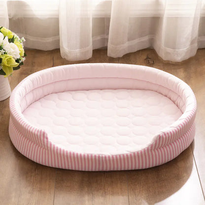 Cooling Pet Bed with Ice Silk Mat