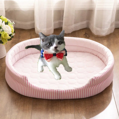 Cooling Pet Bed with Ice Silk Mat