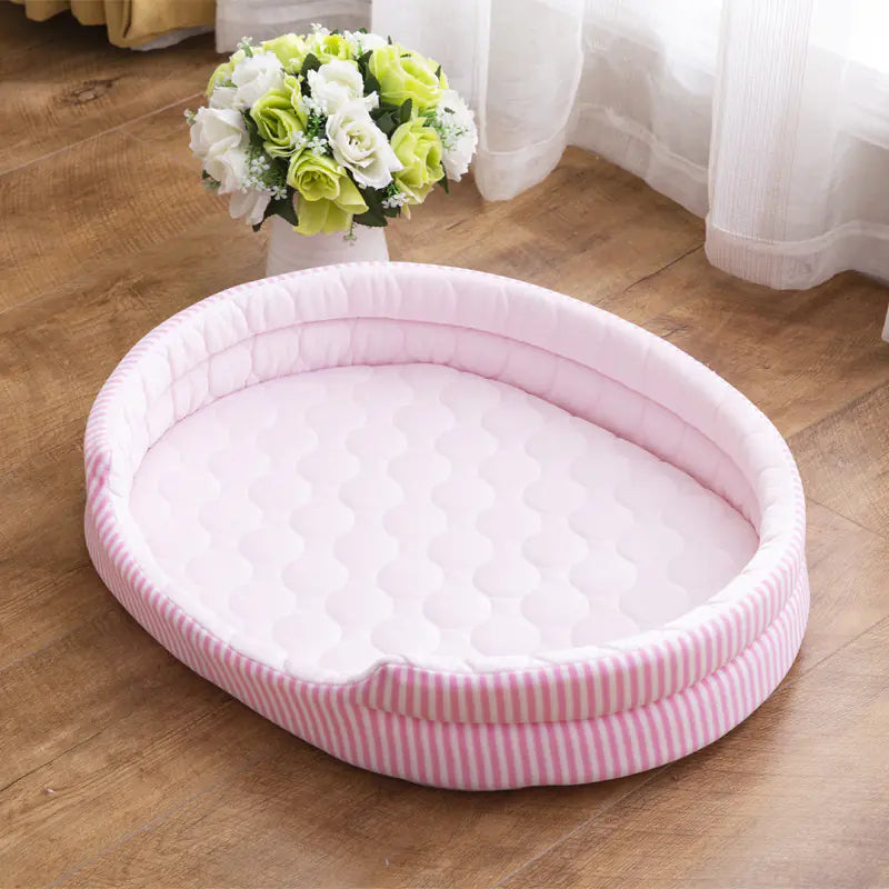 Cooling Pet Bed with Ice Silk Mat