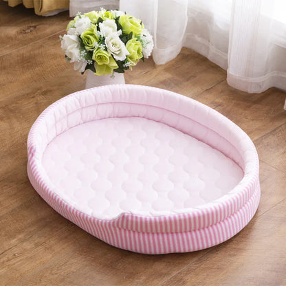 Cooling Pet Bed with Ice Silk Mat