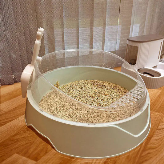 Large Semi-Enclosed Cat Litter Box