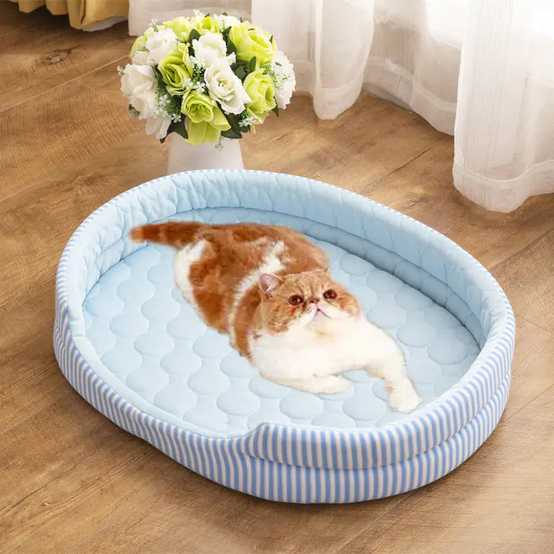 Cooling Pet Bed with Ice Silk Mat